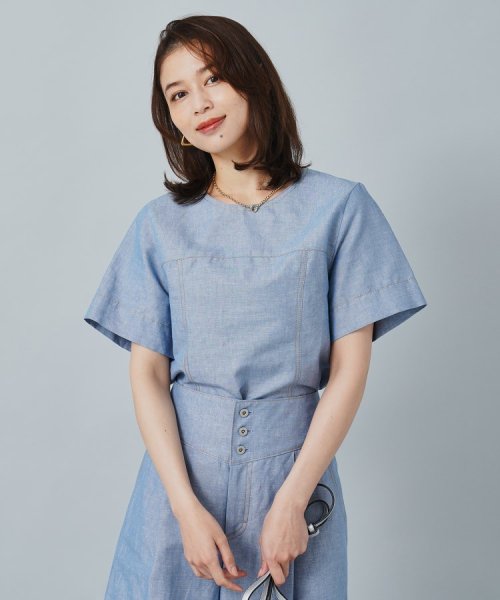 【セットアップ可能】ヘンプシャンブレー Tブラウス 人気・おすすめ｜使いやすい・旅行におすすめ 品質保証 全国発送 日本国内発送・最短翌日お届け