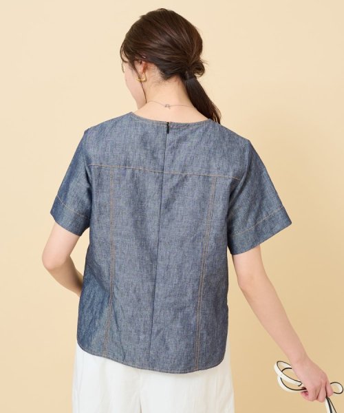 【セットアップ可能】ヘンプシャンブレー Tブラウス 人気・おすすめ｜使いやすい・旅行におすすめ 品質保証 全国発送 日本国内発送・最短翌日お届け