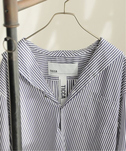 【TICCA / ティッカ】 オープンカラーシャツワンピース TICCA Spick ティッカ ：TBDS 016/NAVY