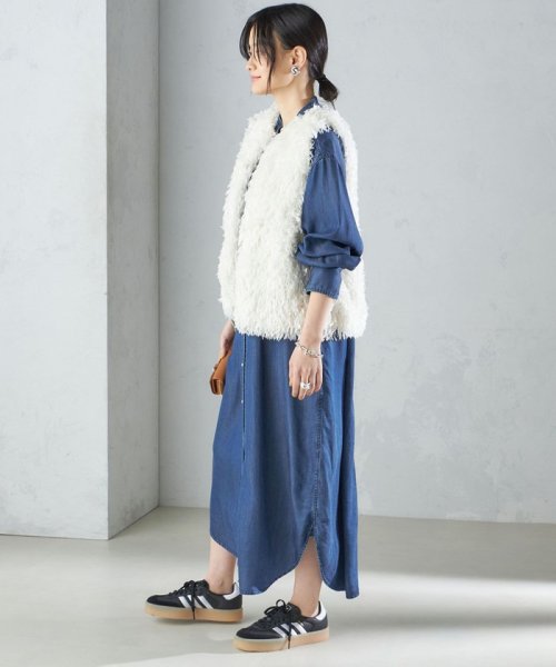 SHIPS WOMEN(シップス　ウィメン)/〈手洗い可能〉ランダム ピンタック デニム ワンピース 24SS ◇/img36