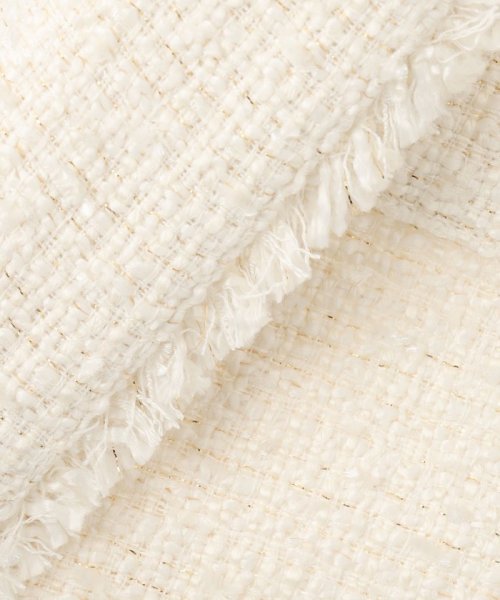 ツイードノーカラーミドル ジャケット 