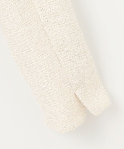 ツイードノーカラーミドル ジャケット 