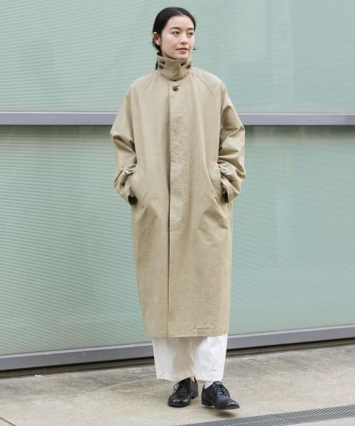 ステンカラーラグランビッグコート 