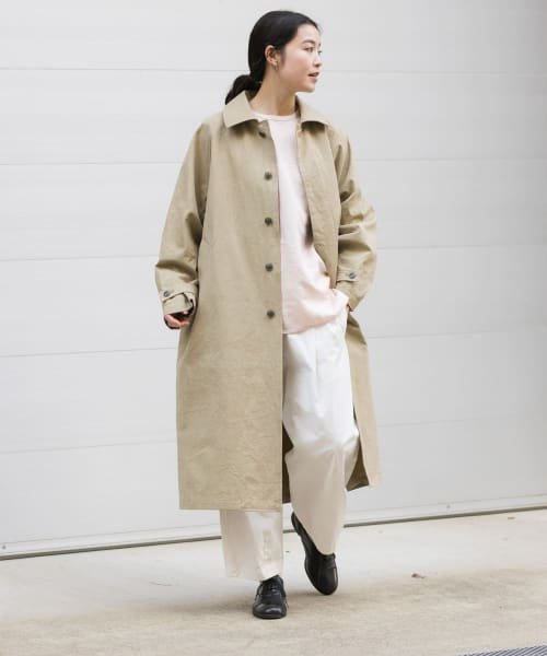 ステンカラーラグランビッグコート 