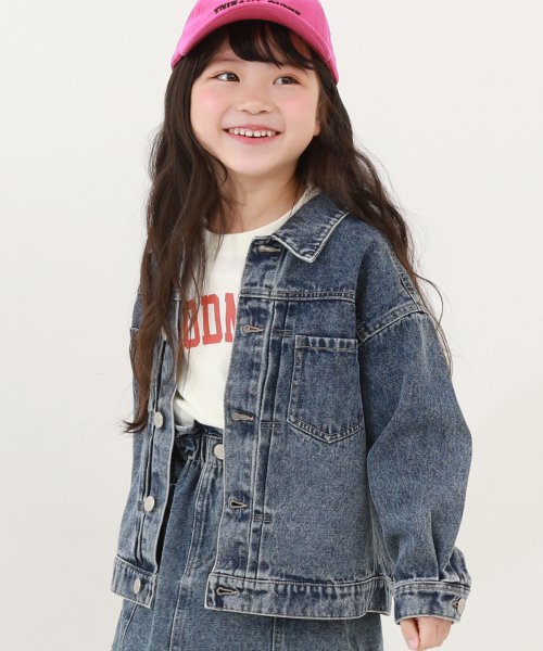 ビッグシルエット デニムジャケット 子供服 キッズ 女の子 アウター 