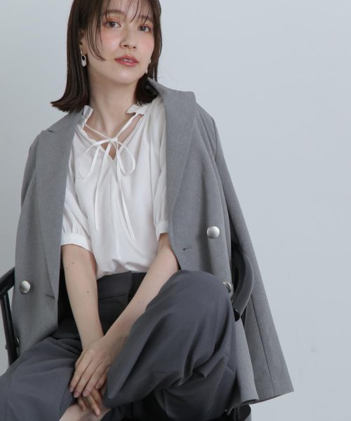 N Natural Beauty Basic(エヌナチュラルビューティベーシック)/マットウースストレッチテーラードジャケット《S Size Line》/img40