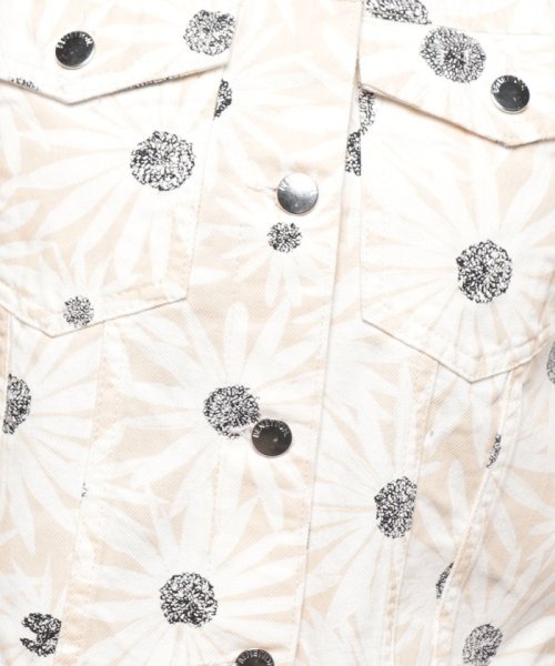 花柄プリントクロップド丈カラーデニムジャケット 海外モデル 　着用サイズ：S 国内M相当