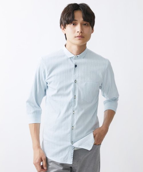 MK homme(エムケーオム)/【WEB限定】七分丈リバーストライプシャツ/img23