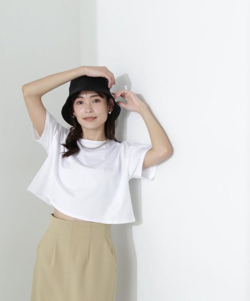 NATURAL BEAUTY BASIC(ナチュラルビューティーベーシック)/バックエンボスクロップドTシャツ/img12