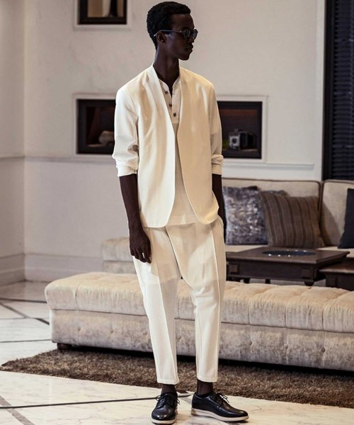 1PIU1UGUALE3 RELAX(ウノピゥウノウグァーレトレ リラックス)ノーカラージャケット 1PIU1UGUALE3