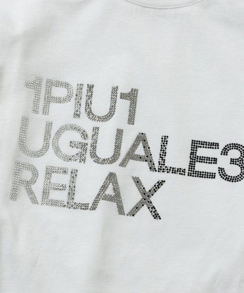 1PIU1UGUALE3 RELAX(1PIU1UGUALE3 RELAX)/1PIU1UGUALE3 RELAX(ウノピゥウノウグァーレトレ リラックス)ラインストーンロゴロングTシャツ/img11