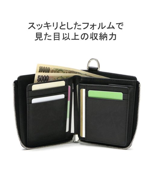 ノマドイ 二つ折り財布 BOX型小銭入れ NOMADOI 小銭入れあり 札入れ L字ファスナー 革 チェーン付き 馬革 日本製 CHICAGO NAMW3JS6 