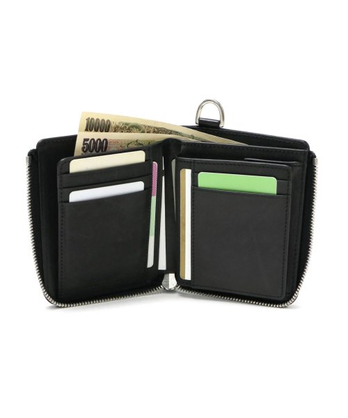 ノマドイ 二つ折り財布 BOX型小銭入れ NOMADOI 小銭入れあり 札入れ L字ファスナー 革 チェーン付き 馬革 日本製 CHICAGO NAMW3JS6 