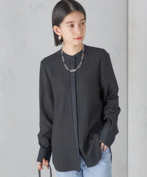 SHIPS WOMEN(シップス　ウィメン)/〈手洗い可能〉 ジャカード バンドカラー ブラウス 24SS ◇/img31