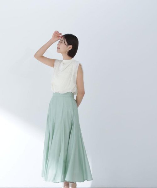 NATURAL BEAUTY BASIC(ナチュラルビューティーベーシック)/シャイニーシアーボイルスカート　24SS/img61