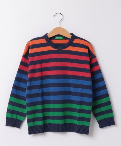 BENETTON (UNITED COLORS OF BENETTON BOYS)(ユナイテッド　カラーズ　オブ　ベネトン　ボーイズ)/キッズマルチボーダークルーネック長袖ニット・セーターB/img08