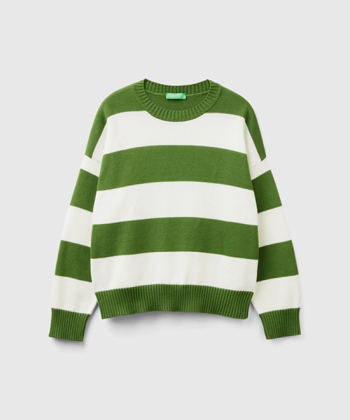 BENETTON (women)(ベネトン（レディース）)/コットン100％クルーネックボーダーニット・セーター/img13