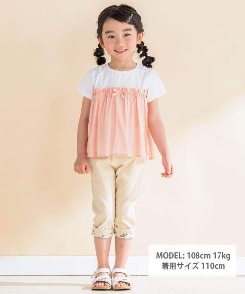 Noeil aime BeBe(ノイユ　エーム　べべ)/ドットドビー重ね着風Tシャツ(80~130cm)/img01