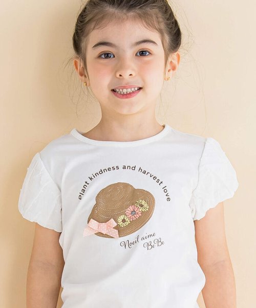 Noeil aime BeBe(ノイユ　エーム　べべ)/帽子プリントパフスリープTシャツ(80~130cm)/img02