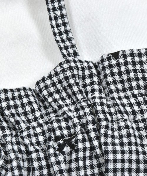 SLAP SLIP(スラップスリップ)/【お揃い】ギンガムチェックストライプ柄ビスチェドッキング7分袖Tシャツ(80~1/img12