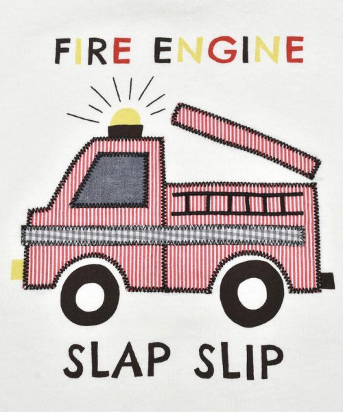 SLAP SLIP(スラップスリップ)/消防車パッチ刺しゅう7分袖Tシャツ(80~130cm)/img07