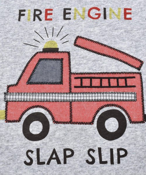 SLAP SLIP(スラップスリップ)/消防車パッチ刺しゅう7分袖Tシャツ(80~130cm)/img13