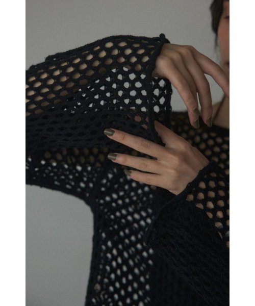 BLACK BY MOUSSY(ブラックバイマウジー)/2way mesh knit cardigan/img17