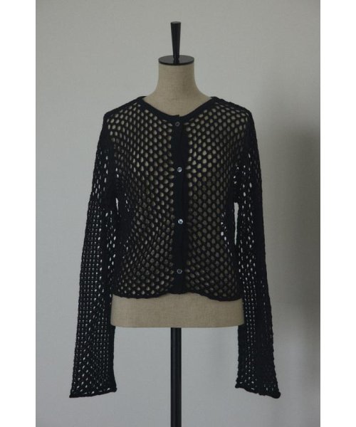 BLACK BY MOUSSY(ブラックバイマウジー)/2way mesh knit cardigan/img18