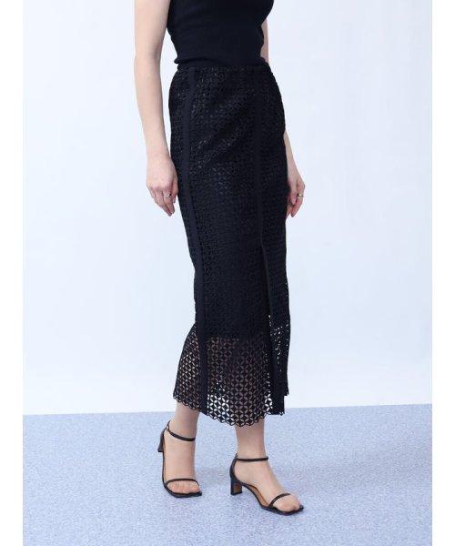 ロンバスカットワークレーススカート 