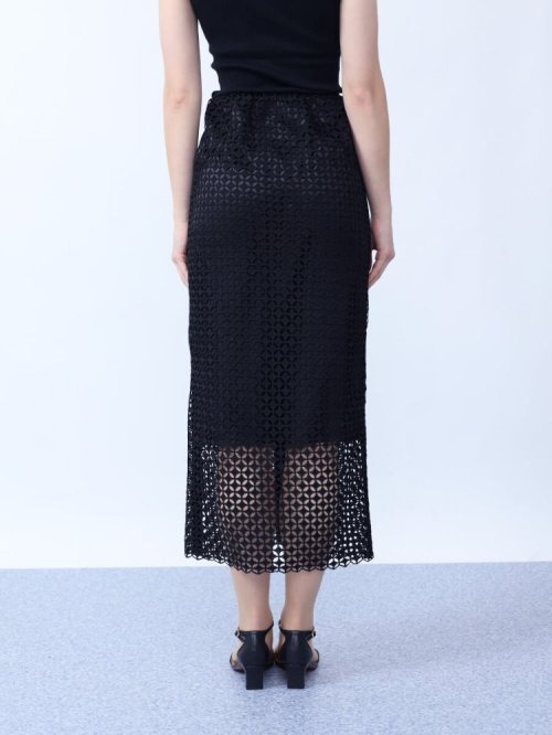 ロンバスカットワークレーススカート 
