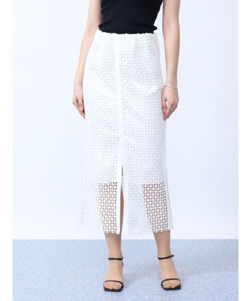ロンバスカットワークレーススカート 