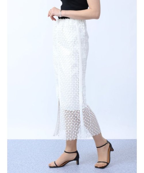 ロンバスカットワークレーススカート 