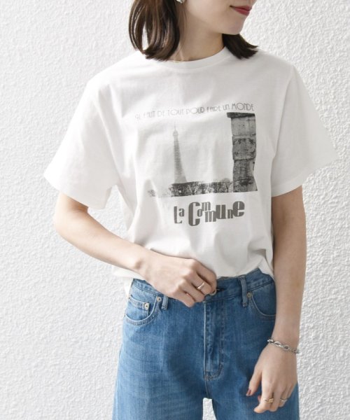 SHIPS any WOMEN(シップス　エニィ　ウィメン)/《予約》La Hutte:〈洗濯機可能〉デザイン ロゴ  プリント TEE/img01