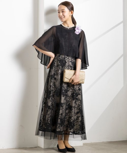 ケープとレースドレス2点セット《マザードレス》/パーティー/クルージング/結婚式/二次会/演奏会/発表会 ：あり なし マザードレス デザイン 発表会 ワンピース フォルムフォルマ 卒業式 フォーマル