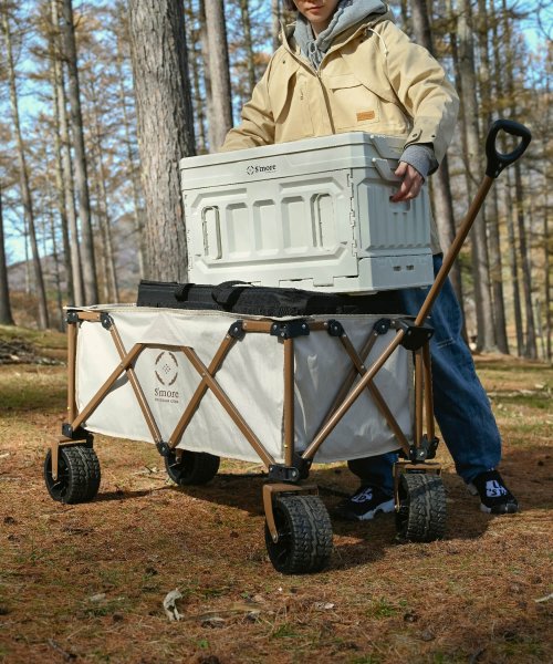 【Smore / One touch storage wagon II 】アウトドアワゴン キャンプ キャリー ワゴン キャリーカート 折りたたみ 4輪 One touch storage wagon II