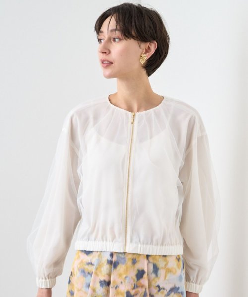 チュールレイヤードギャザーブルゾン 168cm なし 着用サイズ ：model