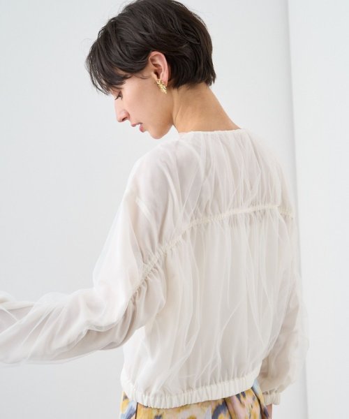 チュールレイヤードギャザーブルゾン 168cm なし 着用サイズ ：model