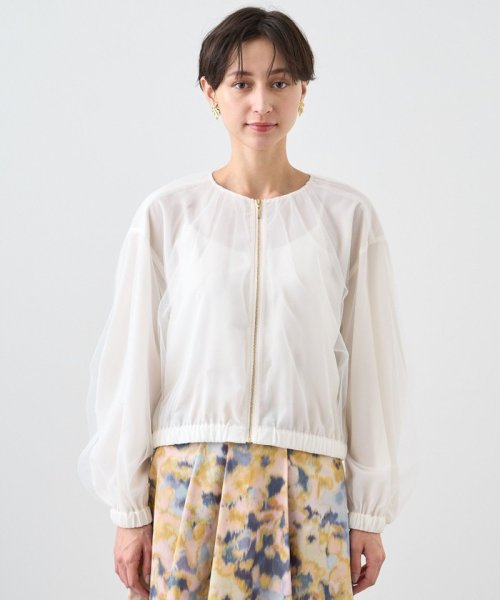 チュールレイヤードギャザーブルゾン 168cm なし 着用サイズ ：model