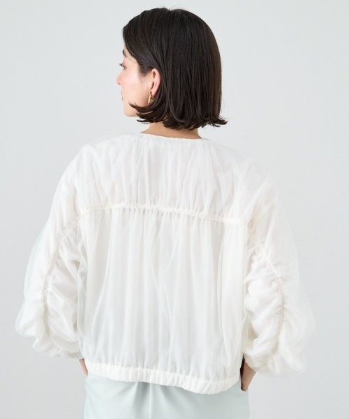 チュールレイヤードギャザーブルゾン 168cm なし 着用サイズ ：model