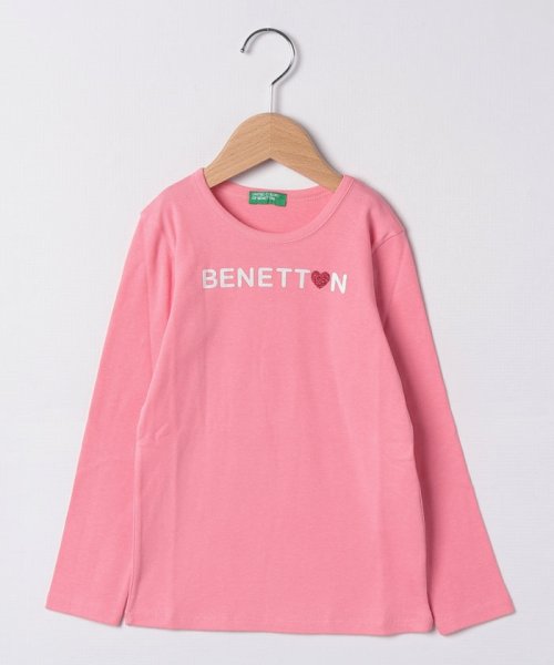 BENETTON (UNITED COLORS OF BENETTON GIRLS)(ユナイテッド　カラーズ　オブ　ベネトン　ガールズ)/キッズオーガニックコットン100%フロントグリッター長袖Tシャツ・カットソーG/img10