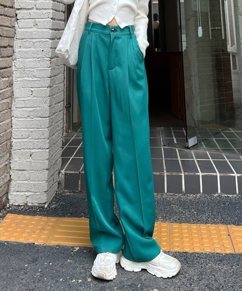 ad thie(アドティエ)/ストレートパンツ センタープレス タック カラー ポケット 後ろゴム 春服 春/img12