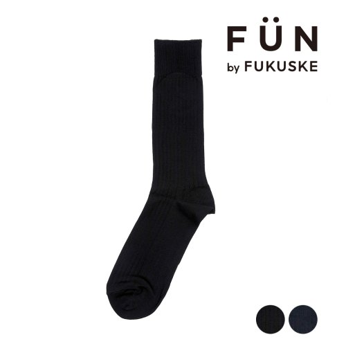 fukuske FUN(フクスケ ファン)/fukuske FUN(フクスケファン) ソックス 無地 リブ クルー丈 つま先かかと補強 抗菌防臭 福助 公式/img01
