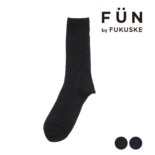 fukuske FUN(フクスケ ファン)/fukuske FUN(フクスケファン) ソックス ダイヤ柄 リンクス クルー丈 つま先かかと補強 抗菌防臭 福助 公式/img01