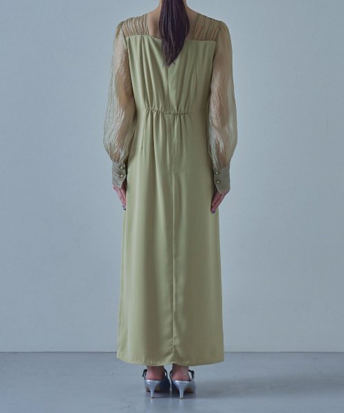 etoll. エトル ドレープデザインIラインドレス ワンピース ワンピ ドレス 長袖 オケージョン オケワンピ タイト ロング ペンシルシルエット Iライン etoll エトル