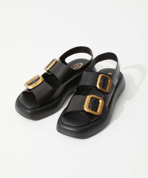 TODS(トッズ)/トッズ TOD'S XXW11K0FH50 GOC サンダル GOLDEN CALF レディース シューズ ダブルストラップ 本革 レザー 靴 メタル バックル/img01