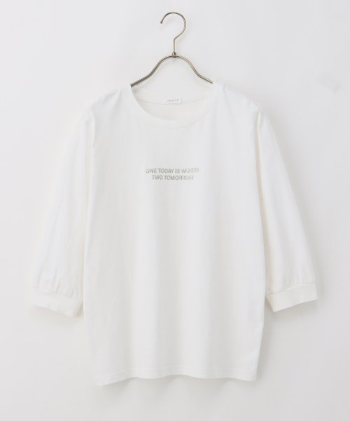 Honeys(ハニーズ)/７分袖ロゴプリントＴ トップス Tシャツ カットソー ロンT ロゴT 綿１００％ /img13