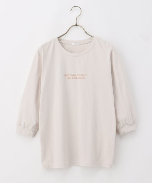 Honeys(ハニーズ)/７分袖ロゴプリントＴ トップス Tシャツ カットソー ロンT ロゴT 綿１００％ /img19
