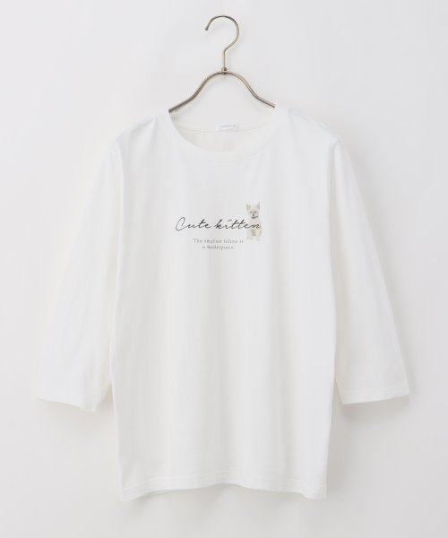 Honeys(ハニーズ)/７分袖アニマルプリントＴ トップス Tシャツ ロンT 7分袖 綿１００％ UVカット /img12