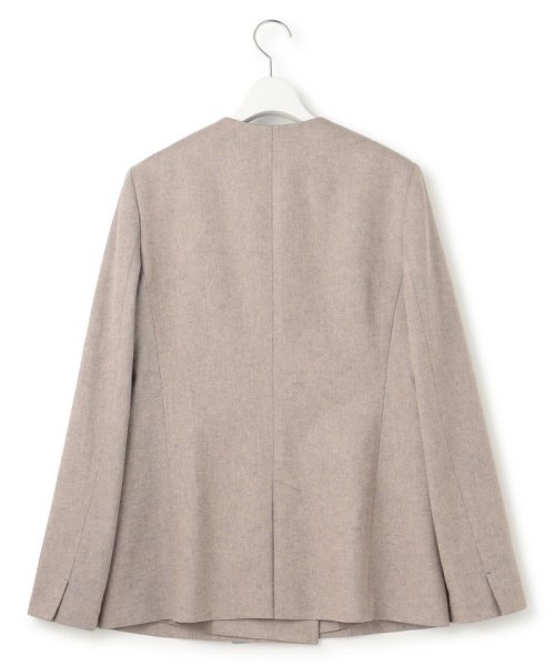 【Oggi4月号掲載/セットアップ対応】リネン ミックスツイード ノーカラー ジャケット ミックスツイード リネン 品番