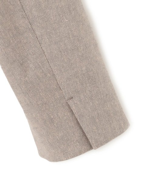 【Oggi4月号掲載/セットアップ対応】リネン ミックスツイード ノーカラー ジャケット ミックスツイード リネン 品番